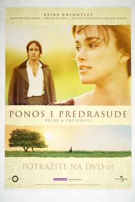 PRIDE & PREJUDICE Original CRO movie poster 2005 KEIRA KNIGHTLEY AND JANE AUSTIN