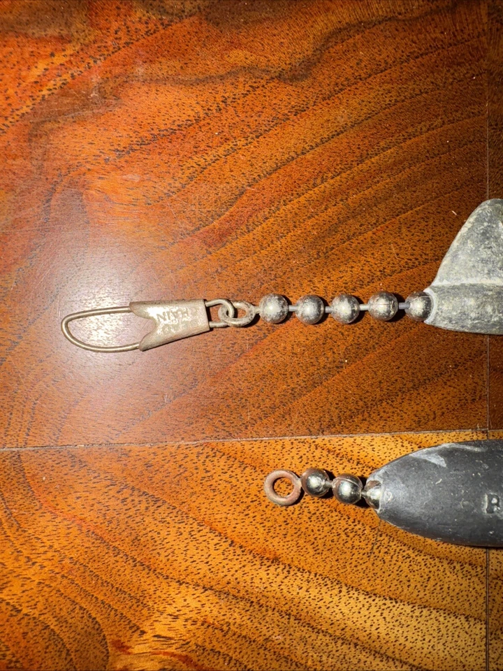 Aparejos de pesca vintage con cadena de cuentas 1 1/4 y 3 OZ Foto 4 de 4