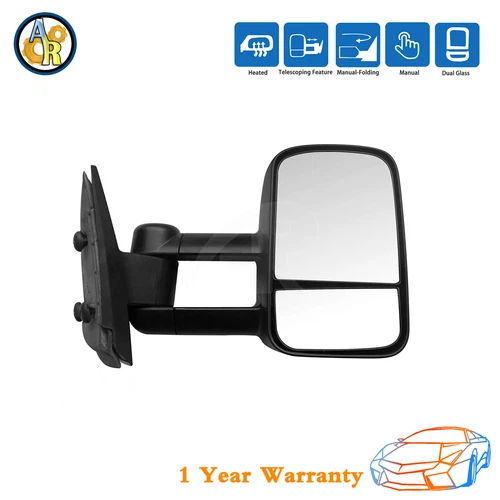 ★Right Manual Towing Mirror For 07-13 Chevrolet Silverado GMC Sierra 1500 6.0L
