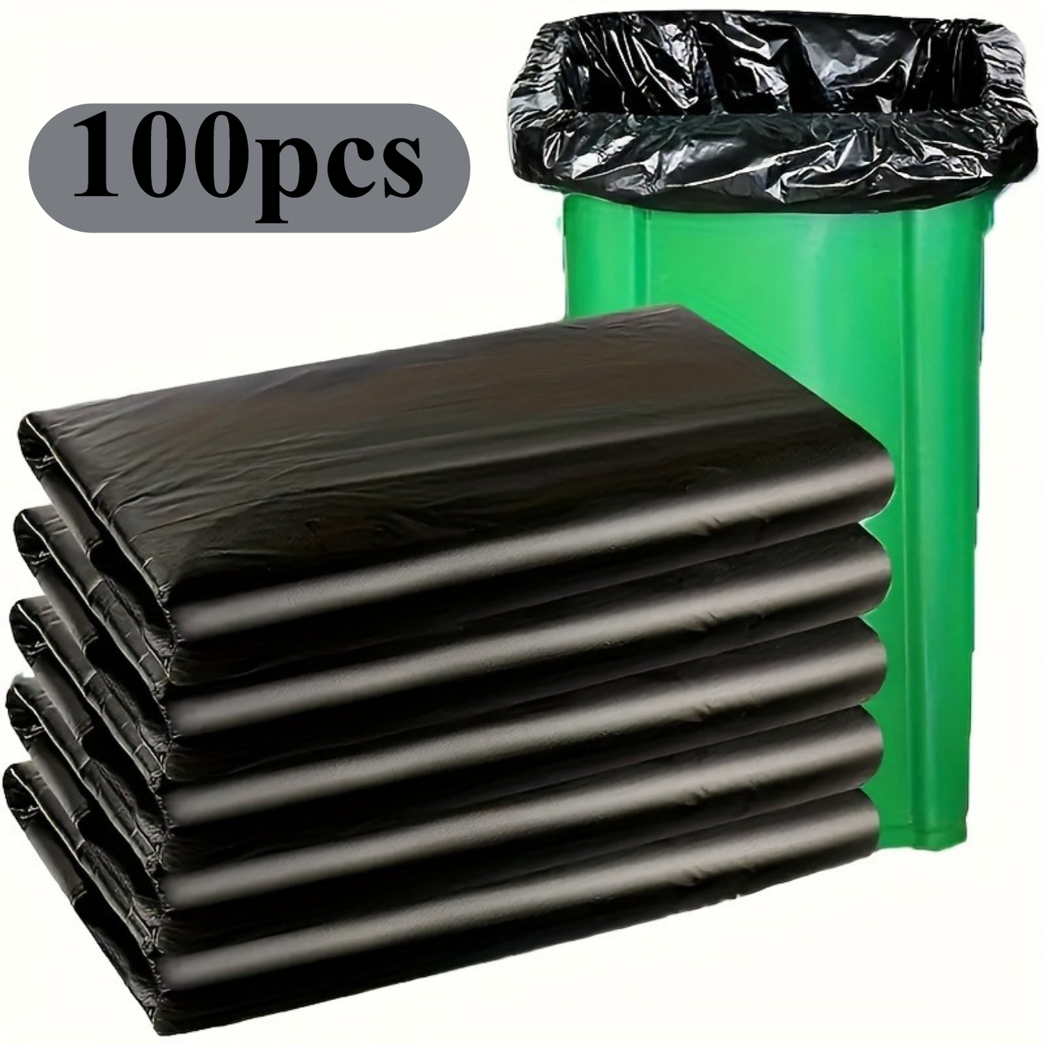 Heavy Duty 45 Gallon Trash Bags Black 100 Count 1.9MIL Lawn Leaf Garbage Bags