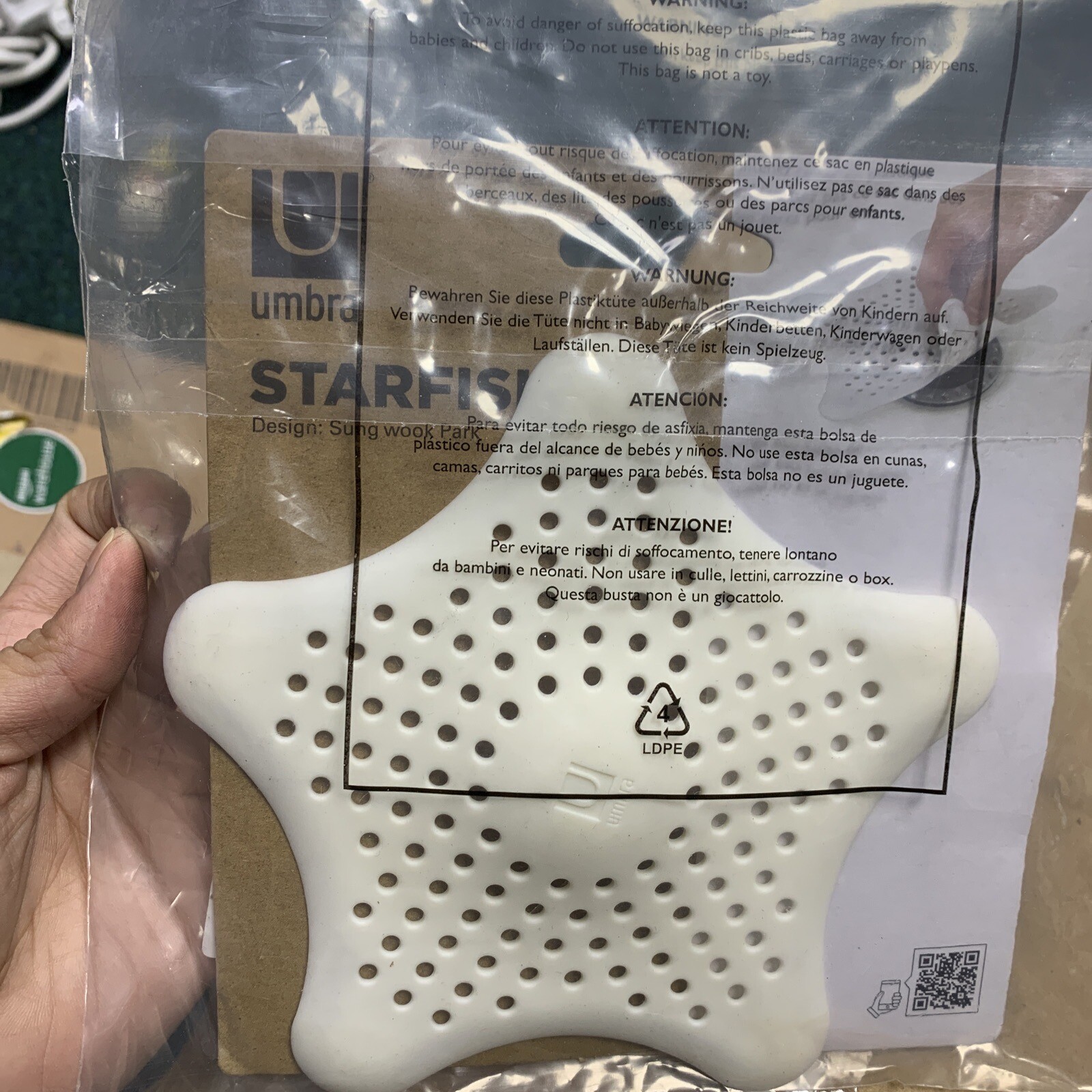 Umbra Starfish Hair Catcher, Tub Drain Hair Catcher, White eBay
