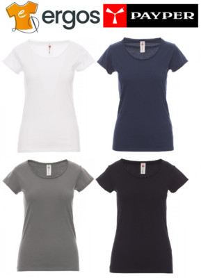 PAYPER SOUND+ LADY T-Shirt Half Sleeve Wide Crew Neck Women Cotton Flank