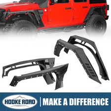 Hooke Road Armour Style Front Rear Fender Flare Fit 2018-2025 Jeep Wrangler Jl Hooke Road Armour Style Front Rear Fender Flare Fit 2018-2025 Jeep Wrangler Jl