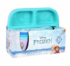 Zak! Designs Disney Frozen Dinnerware Set, 12 Piece  & Water Bottle Cup 16.5 