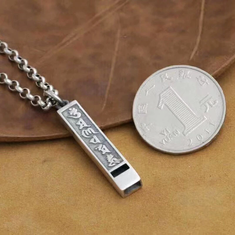 Women Men Real 925 Sterling Silver Pendant Small Whistle Made A Sound Pendant - Image 4 of 4