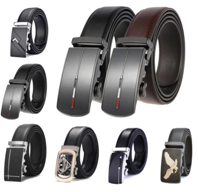 XYNHH619 Echt Automatikgürtel ohne Löcher Herren Klemm Schnalle Leder Jeans 3,5 Breit XXL