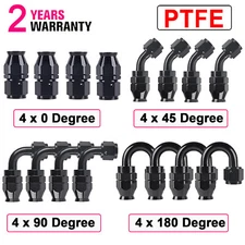 4PCS 6AN 8AN 10AN 12AN PTFE Fuel E85 Oil Gas Swivel Hose End Fittings Adapter