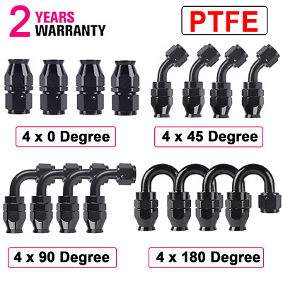 #ad 4PCS 6AN 8AN 10AN 12AN PTFE Fuel E85 Oil Gas Swivel Hose End Fittings Adapter $16.14