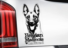 Belgian Malinois Car Sticker - Dog On Board Bumper Window Decal Sign Gift V10BLK