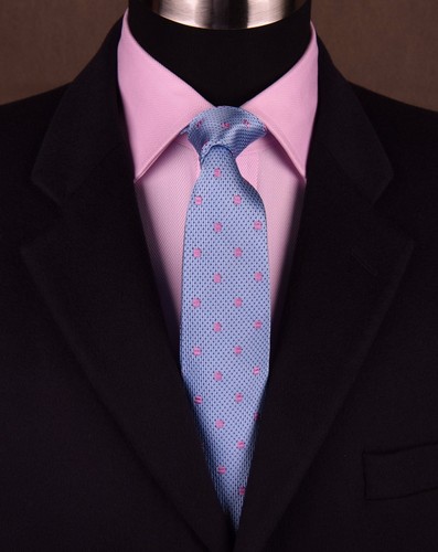 Pink Herringbone Twill Formal Business 