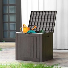 JHK Deck Box with 31 Gallon Capacity Weatherproof Resin Lockable Outdoor Storage
