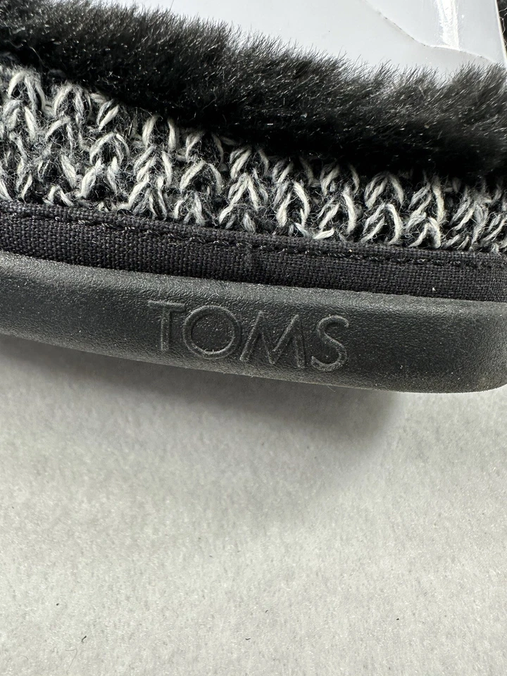 Chinelos femininos Toms Sage de malha aconchegante tamanho 7 M preto branco - Imagem 4 de 4