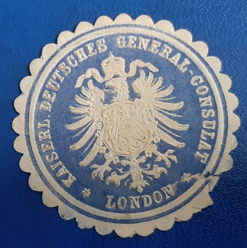 Empereur. Consulat général allemand Londres marque sceau vignette (26999-8) - Photo 1/2