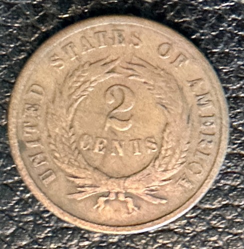 US Coins 1865 Two Cent Piece Nice Civil War Copper - Picture 3 of 3