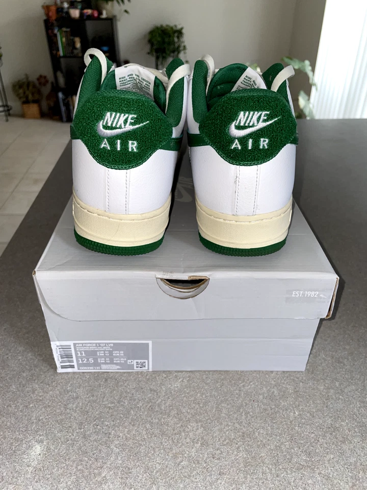 Nike Air Force 1 '07 LV8 Varsity Jacket Pine Green White - Men’s Size 11 - Image 3 of 4