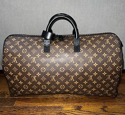Louis Vuitton Keepall Bandouliere 50 Monogram Brown LV Orange Chain Weekend  Bag