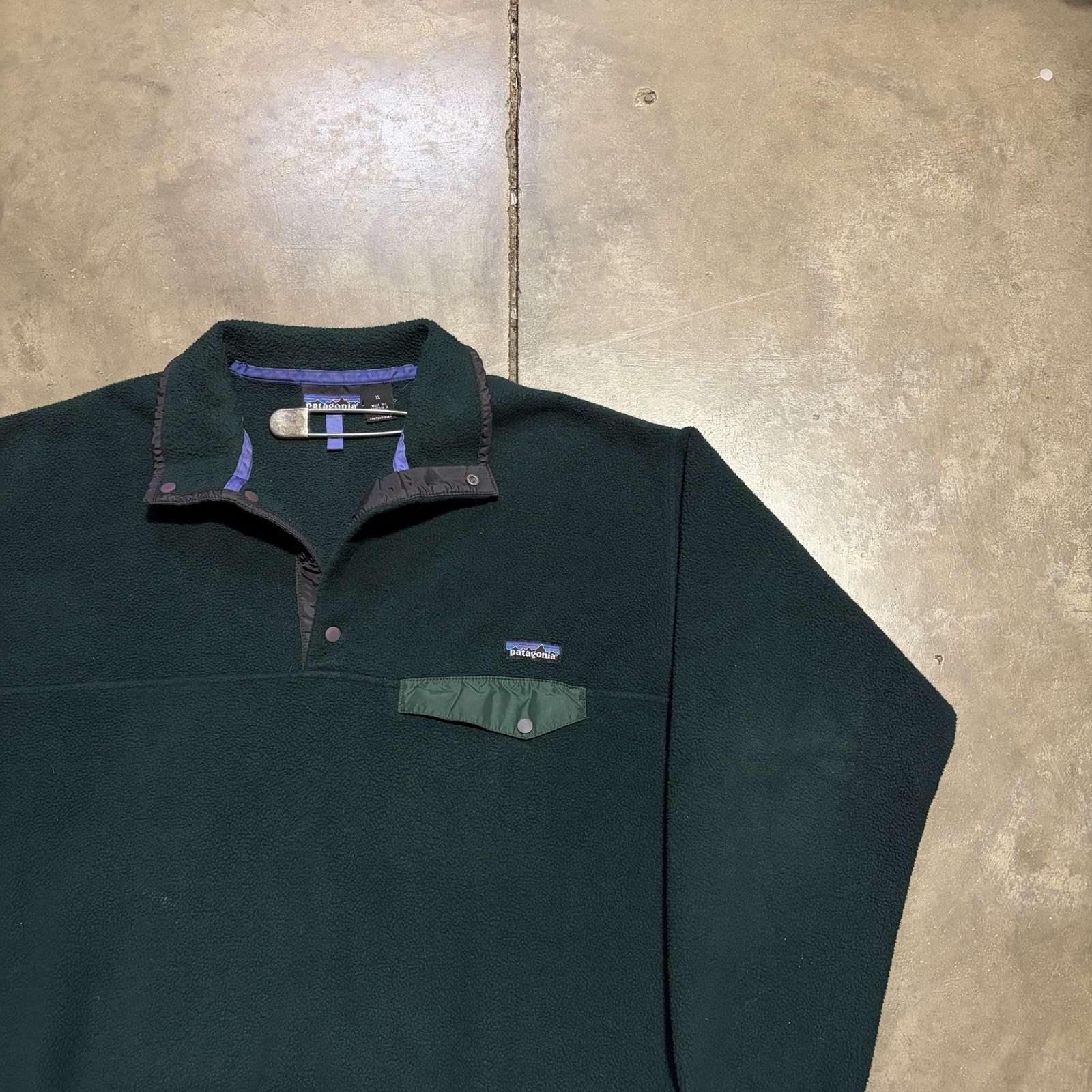 Vintage 90s Patagonia Synchilla Men XL Hunter Green Snap T Fleece Jacket USA thumbnail 3
