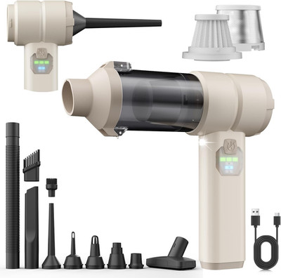 Cordless Handheld Car Vacuum Cleaner 20000PA Suction & Air Duster 4-in-1