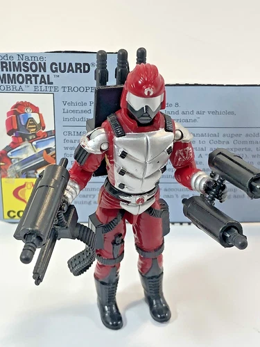 VINTAGE GI JOE ARAH COBRA CRIMSON GUARD IMMORTAL 1991 COMPLETE WITH CARD HASBRO