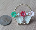 LOVELY VINTAGE UNUSUAL BASKET BROOCH
