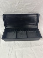 Vintage Alpha Cassette Case Holder Black Plastic Hinge Lid 15 to 24 Capacity