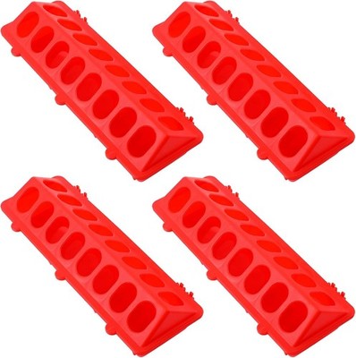 Quail Feeder, 4 Pack Chick Feeder No Waste, Poultry and Waterer Red 