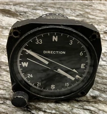 Bendix Aviation Remote Indicating Compass Magnesyn with GE US Navy Transmitter