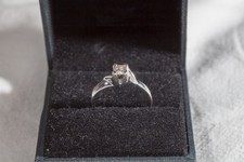 18ct Gold .20 Carat Diamond Ladies Solitaire Princess Cut Engagement Ring