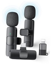 2 Pack Wireless Lavalier Microphone for iPhone iPad and Mic 2 2 TX 1 RX