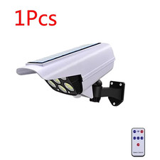1-2Pack 77LED Solar Motion Sensor LED Light Outdoor Dummy Camera Wireless Securi