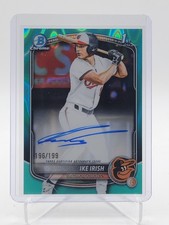 IKE IRISH 2025 BOWMAN CHROME DRAFT 1ST AQUA LAVA REFRACTOR AUTO /199 Q5547