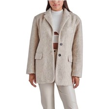 Steve Madden Nana Blazer Coat NWT size Medium in Oatmel Soft Button Front