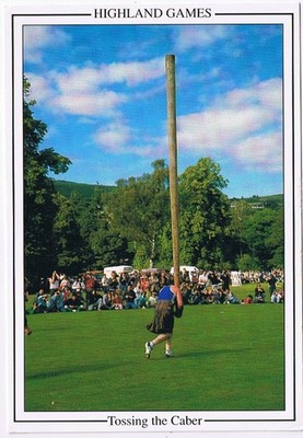 Postcard Highland Games Tossing The Caber