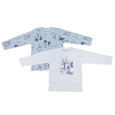 Disney Mickey Baby-T-Shirt Langarm Pullover 2er Set 100% Baumwolle Jungen 62-92