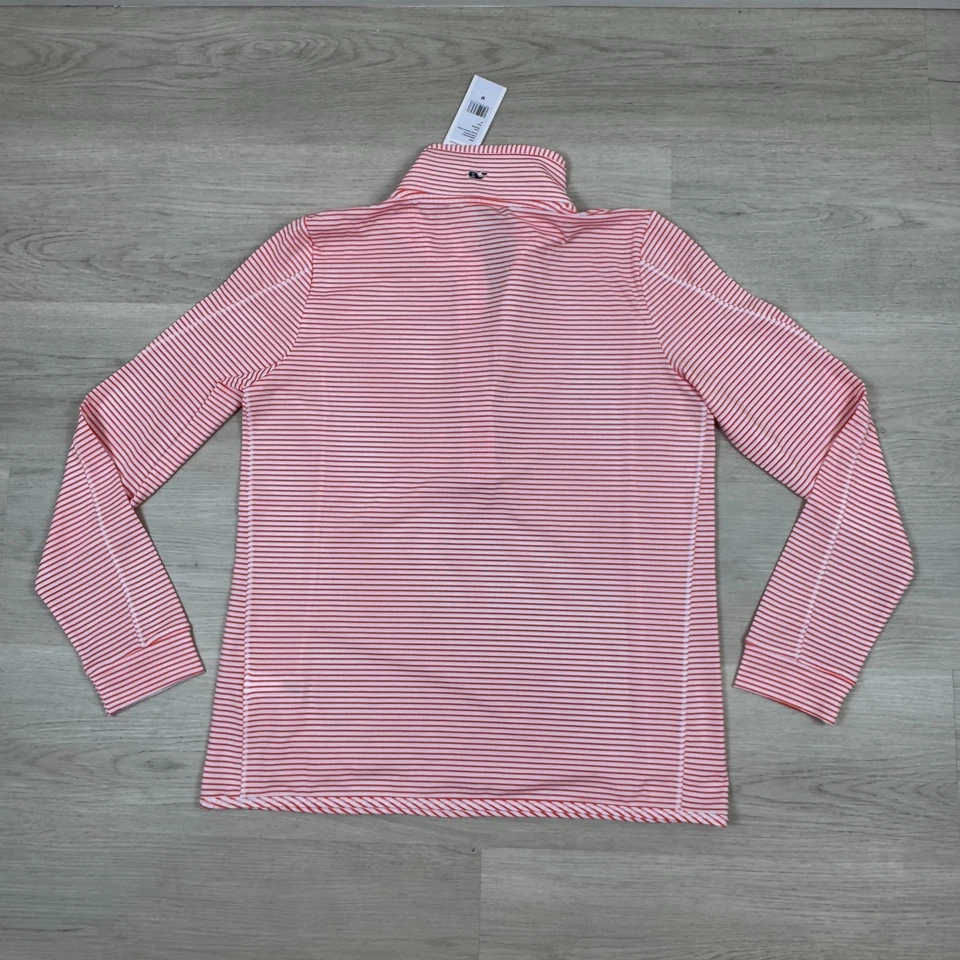 Camisa feminina listrada Vineyard Vines Sankaty Shep laranja média NOVA - Imagem 2 de 4