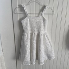 Janie and Jack Girls White Lace Lined Dress Size 7 New 89 Summer of Love