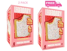 Legendary Foods Protein Pastry - Strawberry 4 Pack X 2 Protein Snack Keto Friend