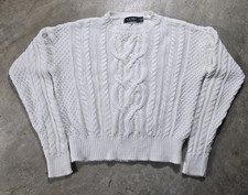 Polo Ralph Lauren Women  s Meduim Cotton Cable Knit Crew Neck Sweater