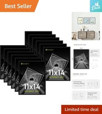 Elegant Wall-Mounted 11x14 Black Frame Set - 12 Piece Multi Photo Display