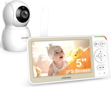 5'' Screen Video Baby Monitor w Camera and Audio, 32-Hour Battery No Wifi Remote