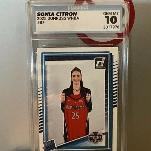 2025 Donruss WNBA Sonia Citron Rated Rookie #87 Diamond Graded GEM MT 10 Mystics