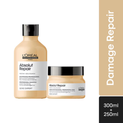 absolution La Crème セット L'Oreal Professionnel Absolut Repair Shampoo 300ml & Hair Mask