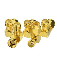 10pcs SMA Female to RP SMA Male Plug 90-Degree Right Angle RF Coaxial Adapter