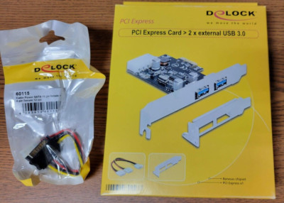 Delock PCI Express Card 2 x external USB 3.0 + Sata 15 Pin Female 4 Pin 60115