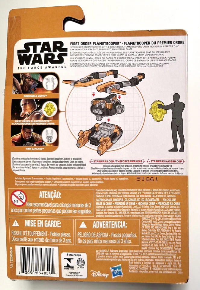 "Star Wars First Order Flametrooper 2015 3,75"" Force Awakens Hasbro sellado Mosc" Foto 2 de 2