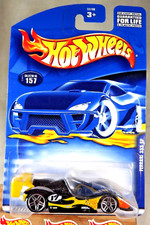 2001 Hot Wheels Mainline/Collector #157 FERRARI 333 SP Black-Yellow Spoiler wPr5