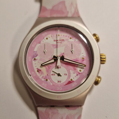 Swatch Irony Chrono ROSE JUNGLE YCP1001 Chronograph Aluminium AG 2013Funktioniert