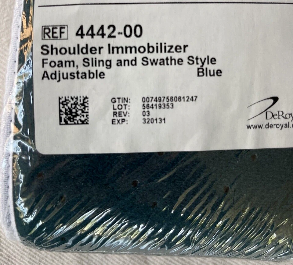 DeRoyal Shoulder Immobilizer, Foam, Sling and Swathe Style, 4442-00 NEW SEALED! - Image 4 of 4
