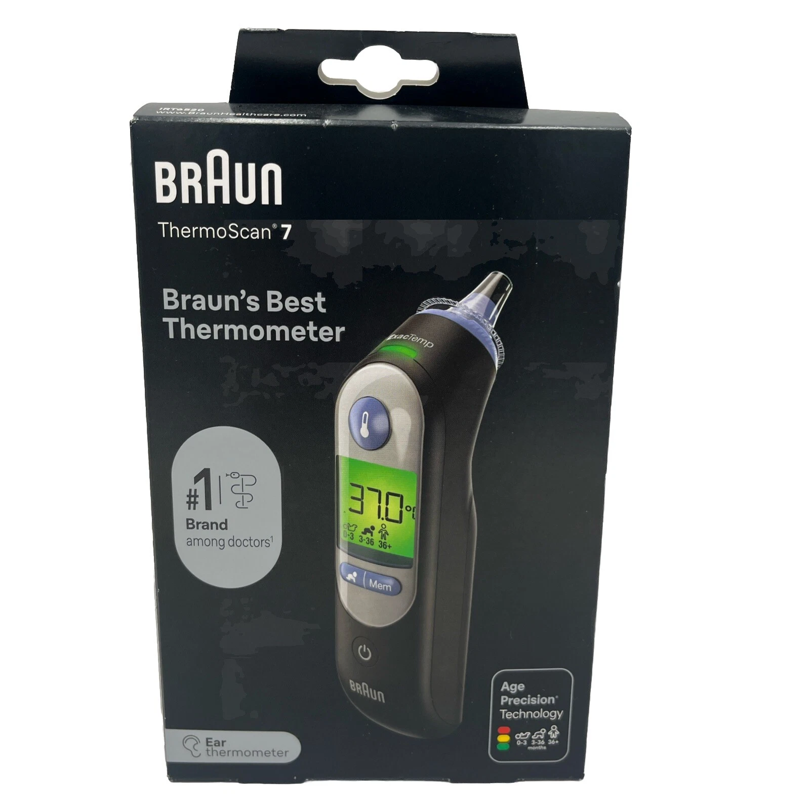 Braun ThermoScan 7 IRT6520B Ear Thermometer Black Age Precision
Opens in a new window or tab