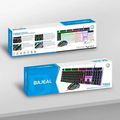 Computer Desktop Gaming Keyboard and Mouse Combo Ergonomic RGB LED Light Backlit
